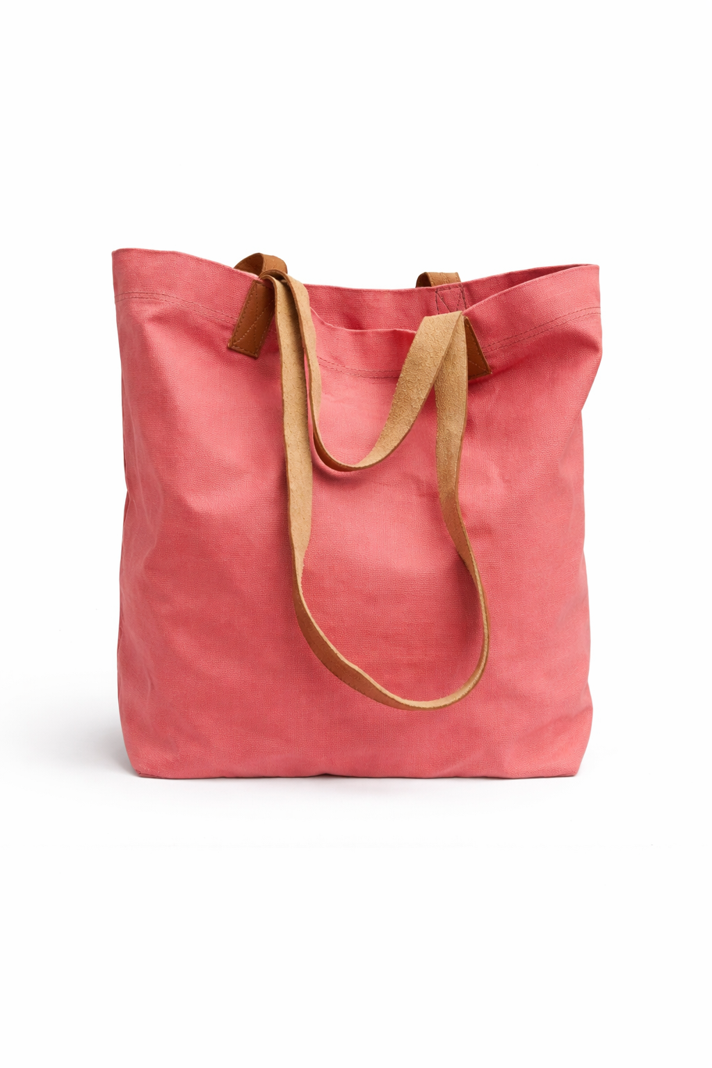 Bolsa de tela y cuero en color nantucket red frontal