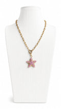 Collar acero inoxidable con estrella miyuki rosa