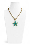 Collar acero inoxidable con estrella miyuki turquesa