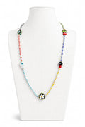 Collar de murano y vidrio  base blanca en cuello