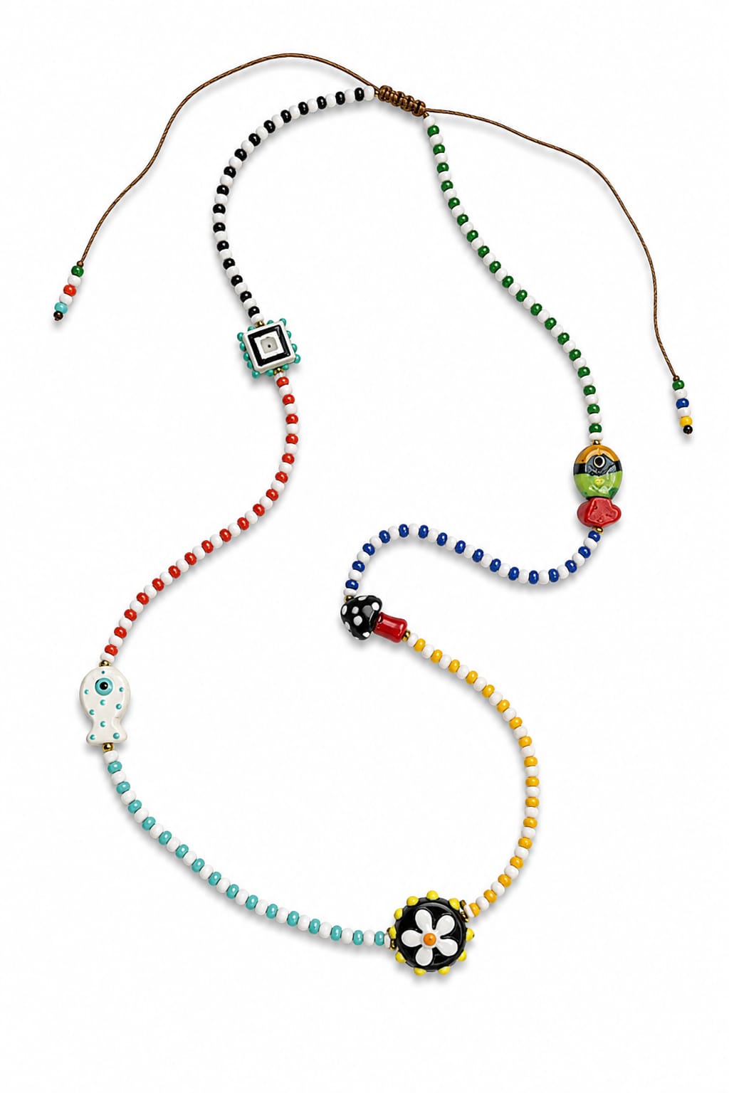 Collar de murano y vidrio blanco