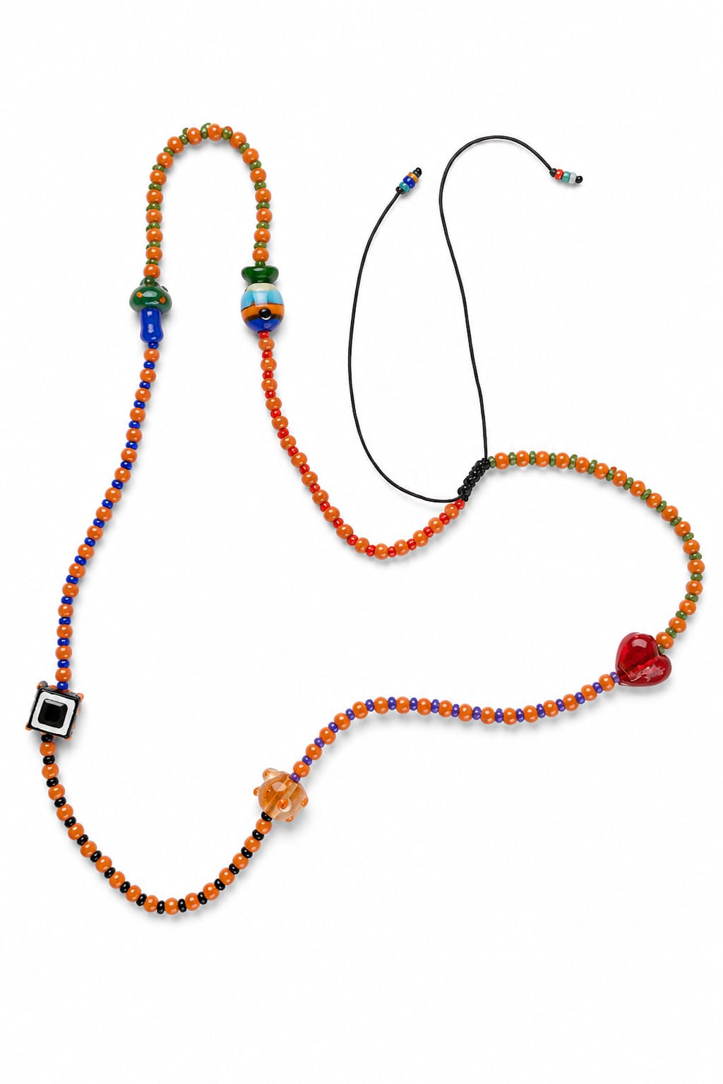Collar de murano y vidrio salmon 