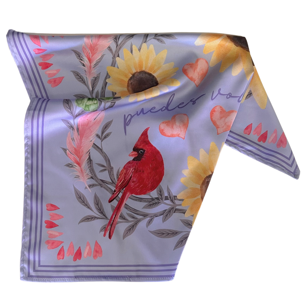 Pañoleta diseño Puedes volar detalle