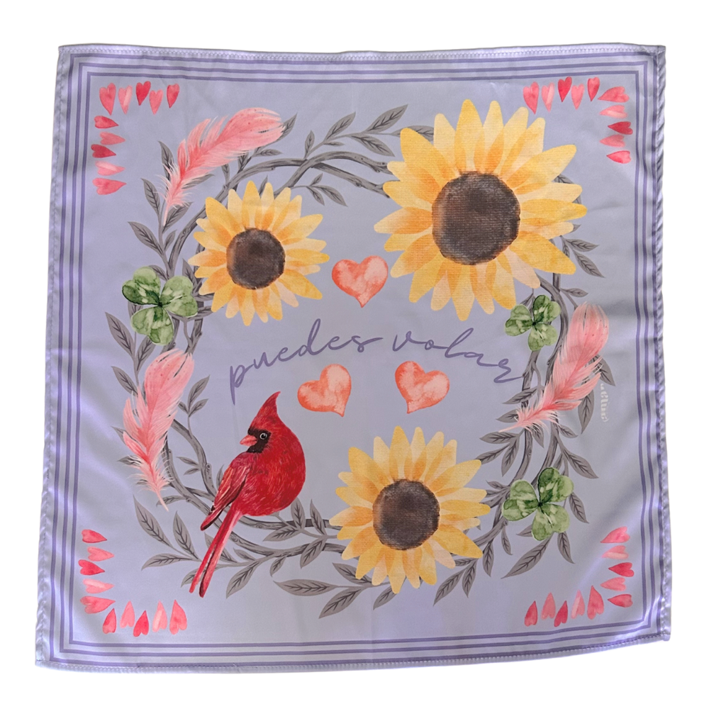 Pañoleta diseño Puedes Volar extendido