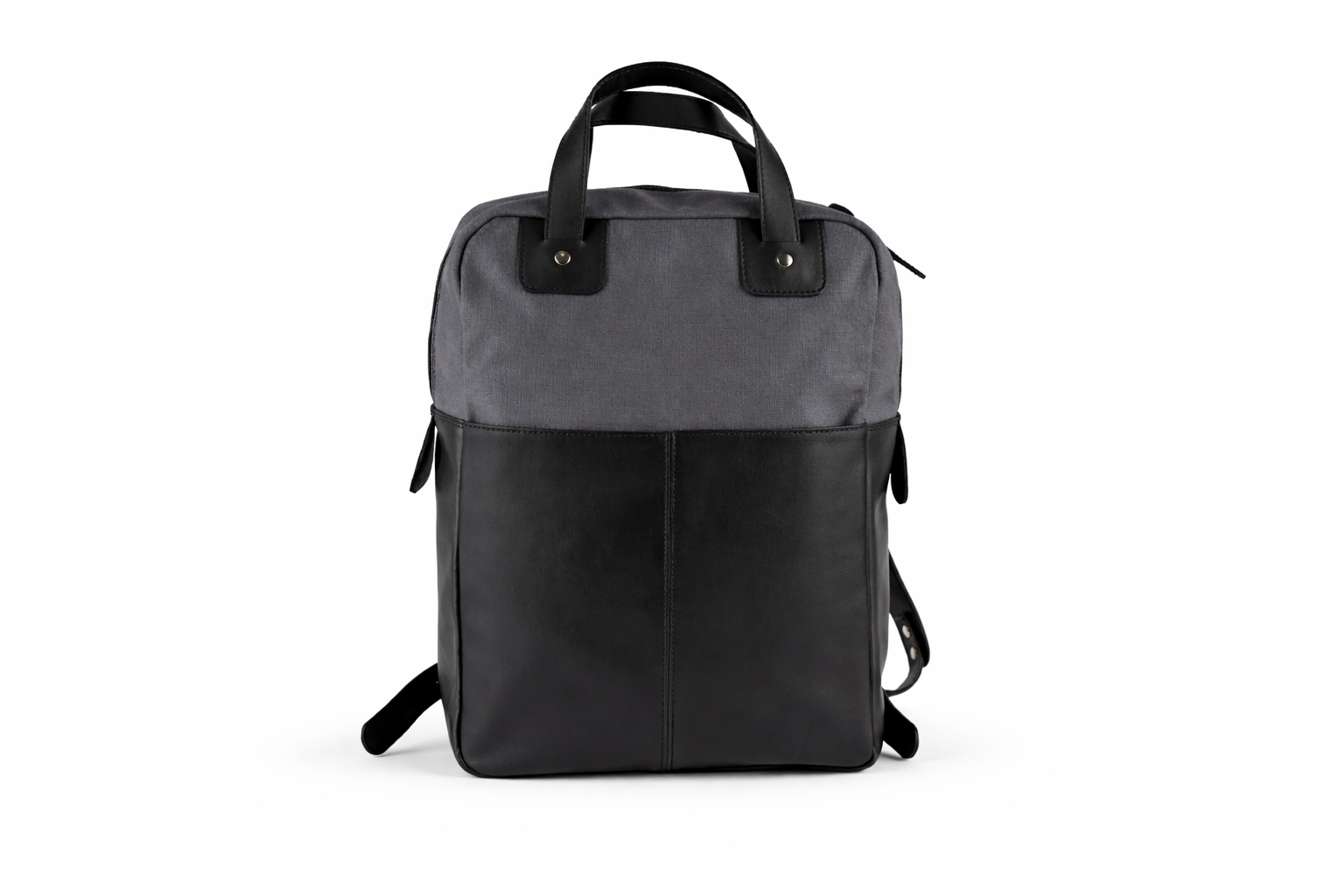 Mochila FAU de cuero y tela color Negro - Gris