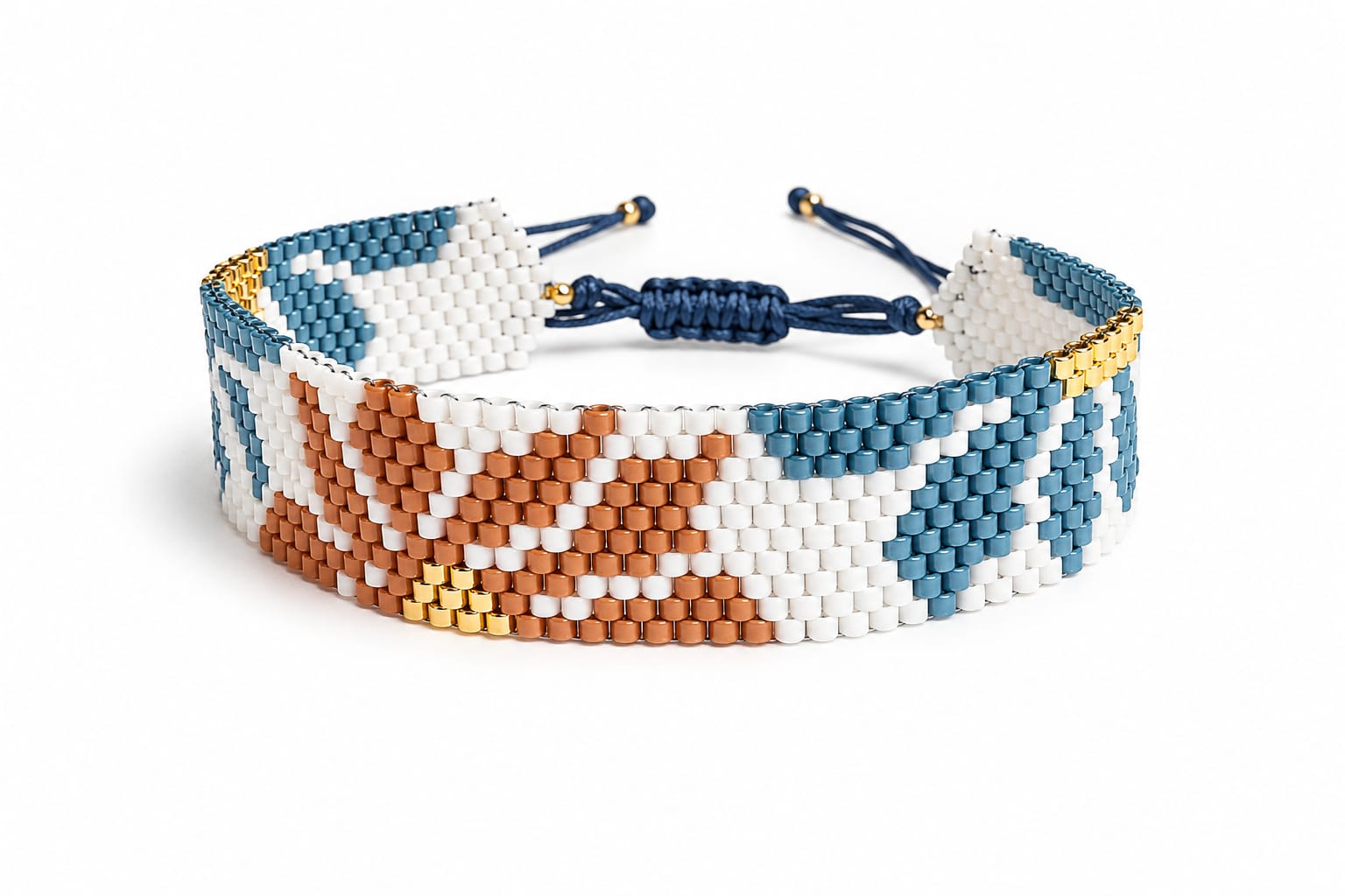 Pulsera miyuki 10 filas diseño flores