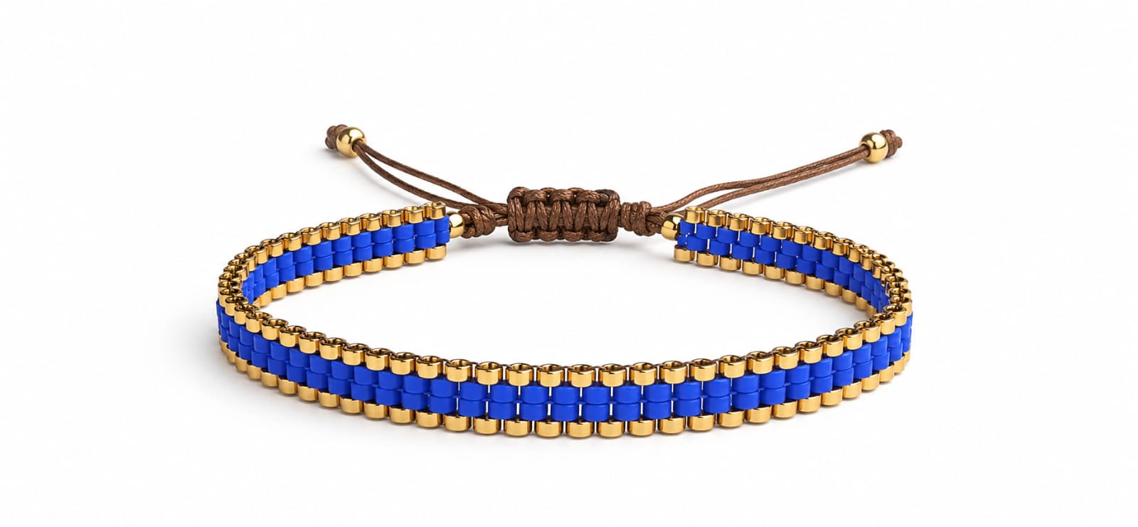 Pulsera miyuki 4 filas azul