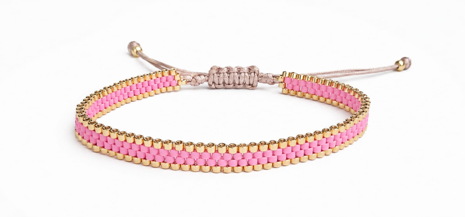 Pulsera miyuki 4 filas rosa